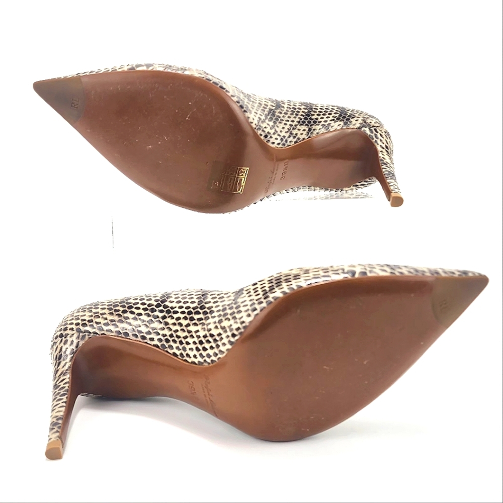 RALPH LAUREN PURPLE LABEL  Heels, leather, animal print approx. 3.25”, size 9.5 - Picture 7 of 13